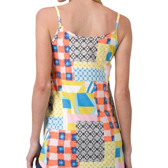 NWT ZENANA PRINT FRONT & BACK REVERSIBLE SPAGHETTI CAMI - Picture 4 of 7
